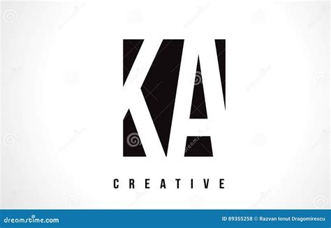 KA K a White Letter Logo Design with Black Square. Stock Vector ...