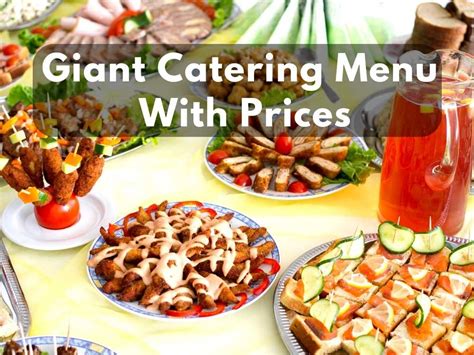 Giant Catering Menu With Prices (Updated July 2023) - Modern Art Catering