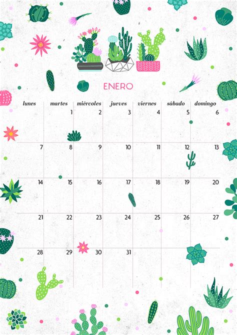 calendario enero: imprimible y fondo - MLC Estudio | Inspiración y ...