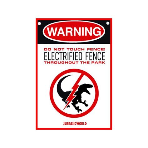 Jurassic Park Electrified Fence Sign – Splott Graphics