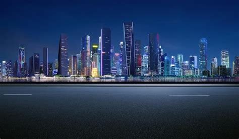 Premium Photo | 3d rendering Panoramic side view asphalt road on night