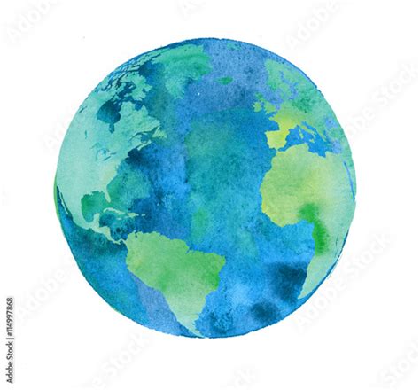 hand painted Earth globe. watercolor artwork Stock Illustration | Adobe ...