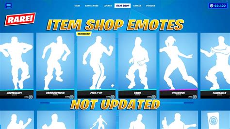 All Item Shop Emotes Still Not Updated (Rare)! Fortnite - YouTube