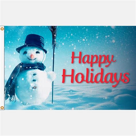 Vibrant 3X5 Happy Holidays Snowman Flag | Falls Flag Source