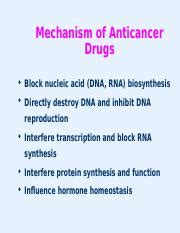 Anti-Cancer Drugs - Mechanism of Anticancer Drugs Block nucleic acid ...