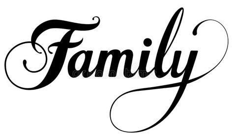 Family - Custom Calligraphy Text Stock Vector - Illustration of calligraphy, blood: 177493281