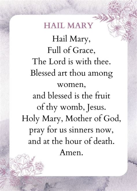 Free Printable Hail Mary Prayer - FREE Printable A-Z