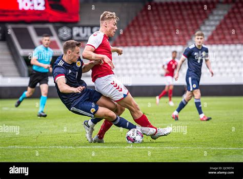 Vejle, Denmark. 10th June, 2022. Rasmus Hojlund (11) of Denmark seen during the U21 qualifier ...