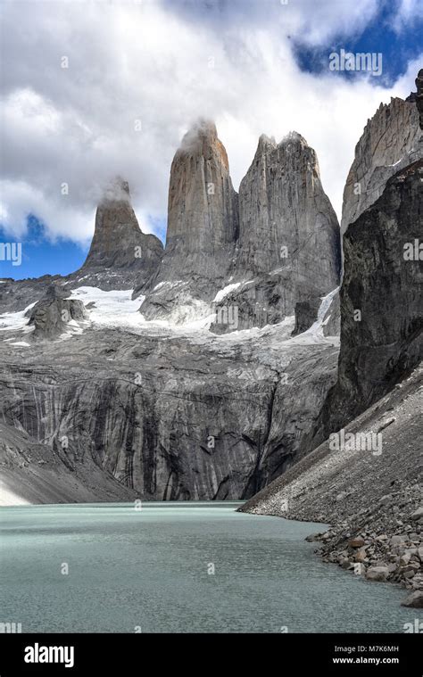 Base of the Towers (Base Las Torres), Torres del Paine National Park, Chilean Patagonia Stock ...