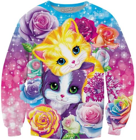 Kitten Roses Sweatshirt | Lisa frank clothing