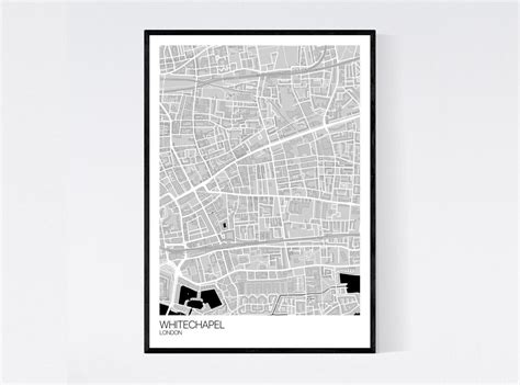 Whitechapel London Map Art Print Many Colours 350gsm Art | Etsy