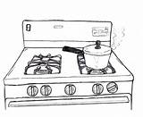 Stove Coloring Page Sketch sketch template