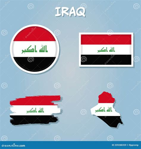 Vector Illustration of Iraq Map with Flag Stock Vector - Illustration ...