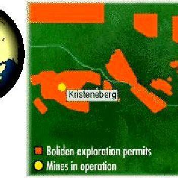 Location map for Boliden operation areas [13]. | Download Scientific ...