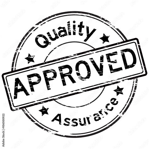 Black grunged approve and quality assurance stamp Stock Vector | Adobe Stock