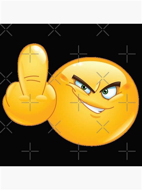 "Funny Middle Finger Emoji" Art Print for Sale by stillballin | Redbubble