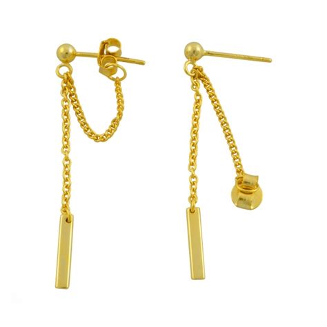 Chain Loop Drop-back Earrings | Dainty Gold Vermeil on Sterling Silver