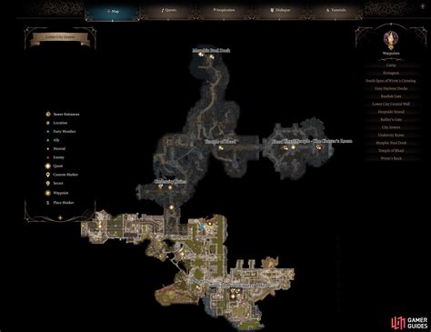 Baldur's Gate 3 Act 3 Map: Lower City, Sewers, & Rivington - Act 3 ...