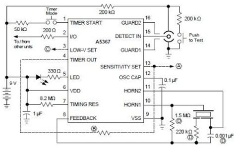 Ionization Smoke Detector Using A5367 Circuit Diagram