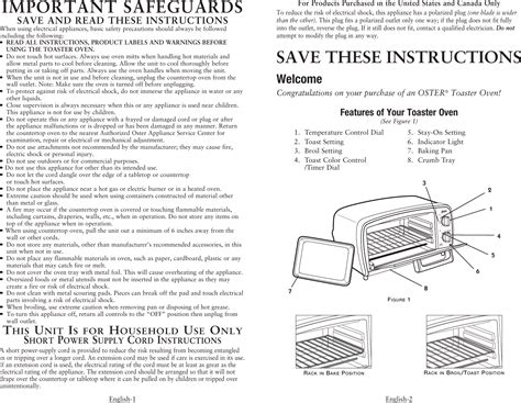 Manual For Oster Toaster Oven