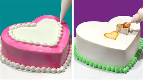 TOP 5 HEART Cake Decorating Ideas for Your Love | Most Satisfying Heart Cake Decorating ...