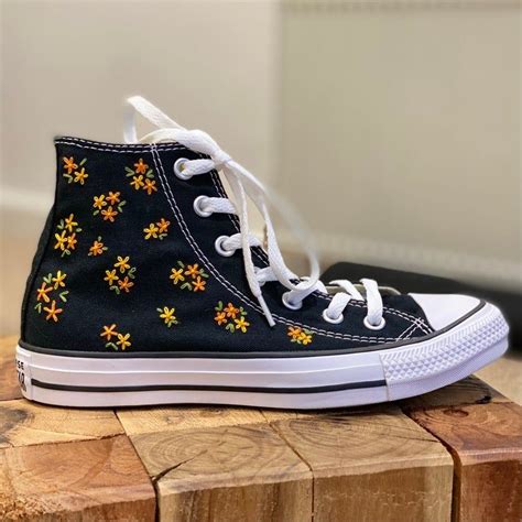 Custom Converse Chuck Taylor Embroidered Flowers - Etsy UK ...