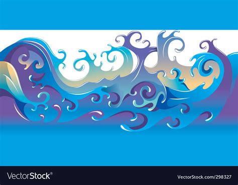 Cartoon waves background Royalty Free Vector Image