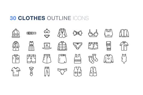 Clothes And Dress Icon Set - Design Cuts