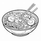 Download Bowl Of Ramen Noodles With Chopsticks Coloring Pages Online  sketch template
