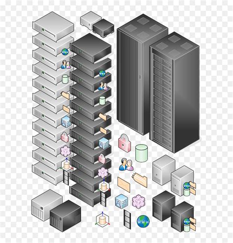 3d Data Center Visio Stencils, HD Png Download - vhv