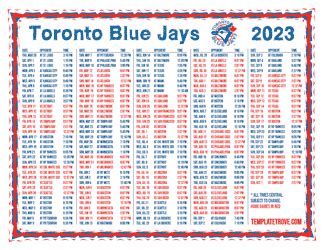 Printable 2023 Toronto Blue Jays Schedule