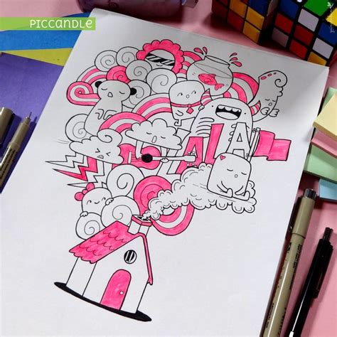 House Doodle | Cute doodle art, Doodle art designs, Doodle art