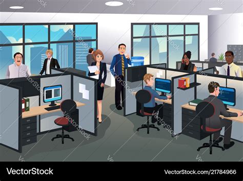 People working in the office Royalty Free Vector Image