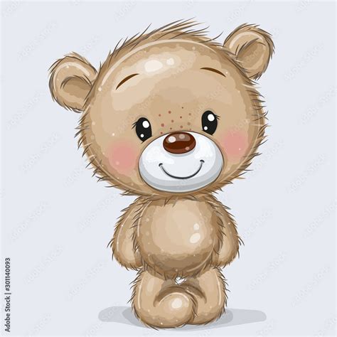 Cartoon Teddy Bear isolated on a white background Stock Vector | Adobe ...