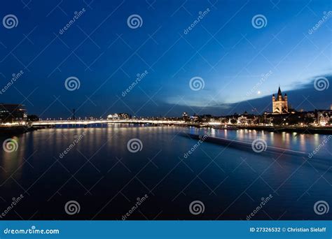 Cologne at night stock photo. Image of bridge, rhine - 27326532