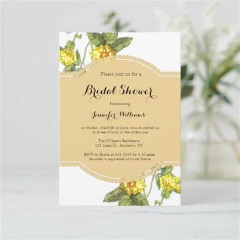 Vintage floral bridal shower invitations | Zazzle