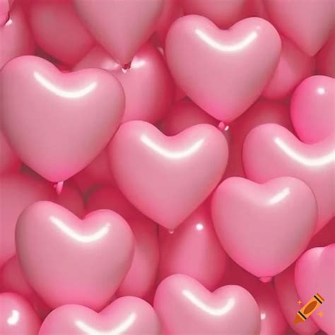 Pink heart-shaped balloons in a cluster on Craiyon