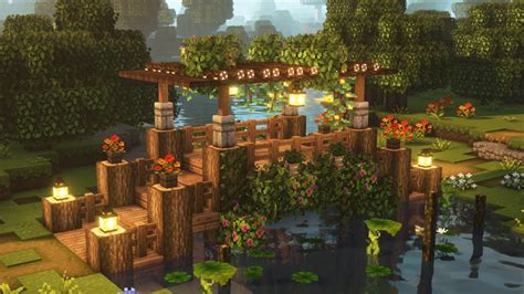 [Minecraft] 🌉🌳 Aesthetic Bridge Tutorial / Cottagecore / Mizuno's 16 ...