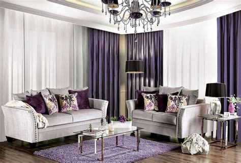 Oliviera Silver Living Room Set from Furniture of America | Coleman Furniture