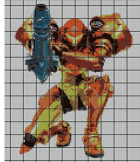 metroid samus pixel art grid Pixel samus metroid perler aran - Pixel Art Grid