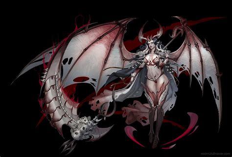 Demoness, wings, black, fantasy, red, girl, bat, demon, kang minju HD ...