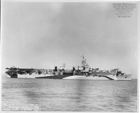 USS Bataan (CVL-29). Broadside, starboard view. Hunters Point, San ...