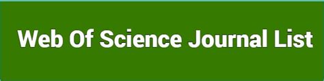 Web Of Science Journal List