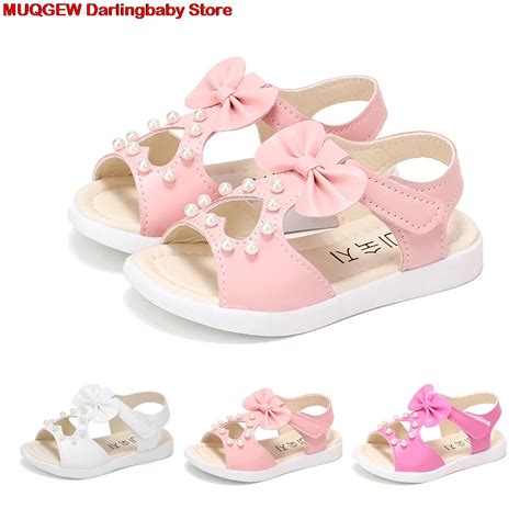 Aliexpress.com : Buy Infant Toddler Sandals Bowknot Pearl Roman Beach Princess Kids Sandals ...