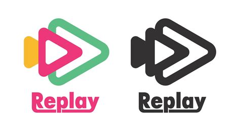 Replay logo design. Video surveillance site logo and icon design. arrow-marked replay. Vector ...