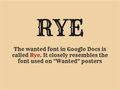 Wanted Font Google Docs