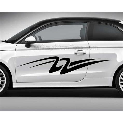 Custom Car Stickers, Vinyl Graphic Side Stripe Decals - Swooshes