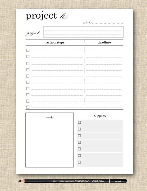 Life's Lists Printable Project Planner Planner Page | Etsy | Project planner, Planner pages ...