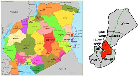 Map showing location of Moshi District Council | Download Scientific ...