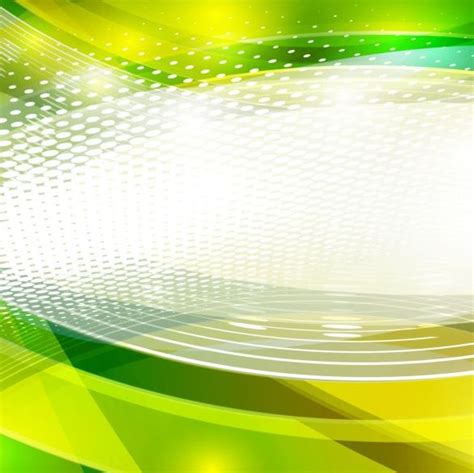 Green yellow abstract wavy background vector free download